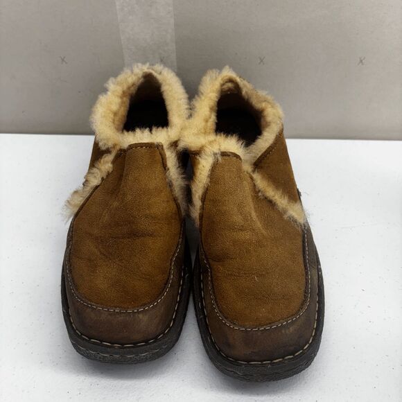 Born Hand Crafted Suede Fur Lined Slipper Mule Clog Womens Size 9 EUC - Picture 5 of 9